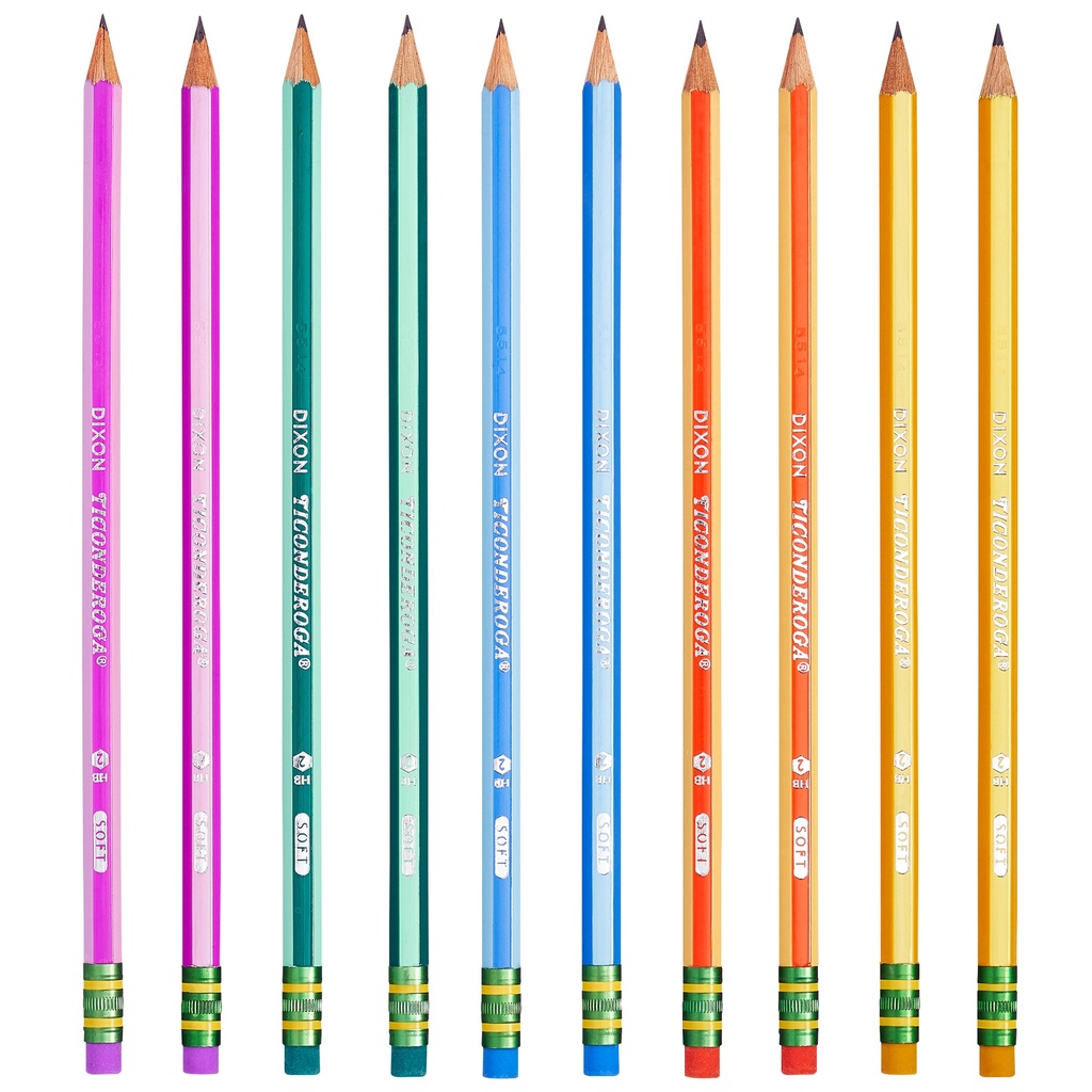 10ct Pre Sharpened Ticonderoga Striped Pencils