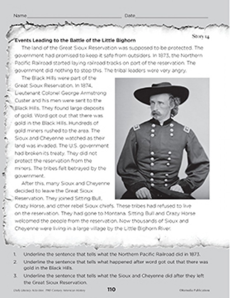 Daily Literacy Activities: 19th Century American History