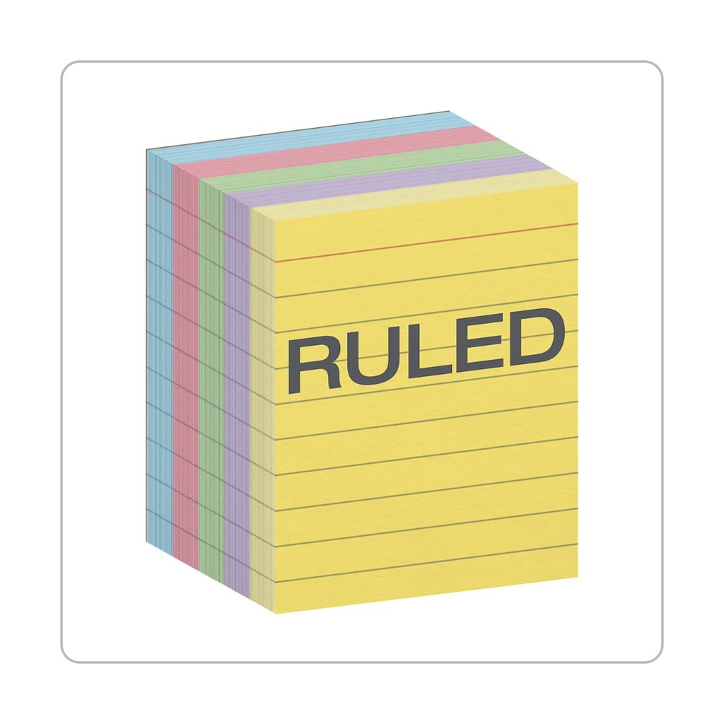 200ct Ruled Assorted Color Mini Index Cards