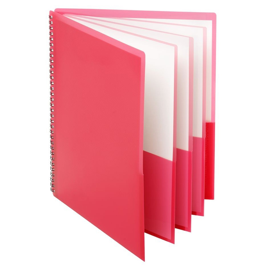 8 Pocket Poly Spiral Pocket Folder           Each