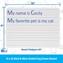 12ct 9x12 Red and Blue Ruled/Unlined Dry Erase Boards