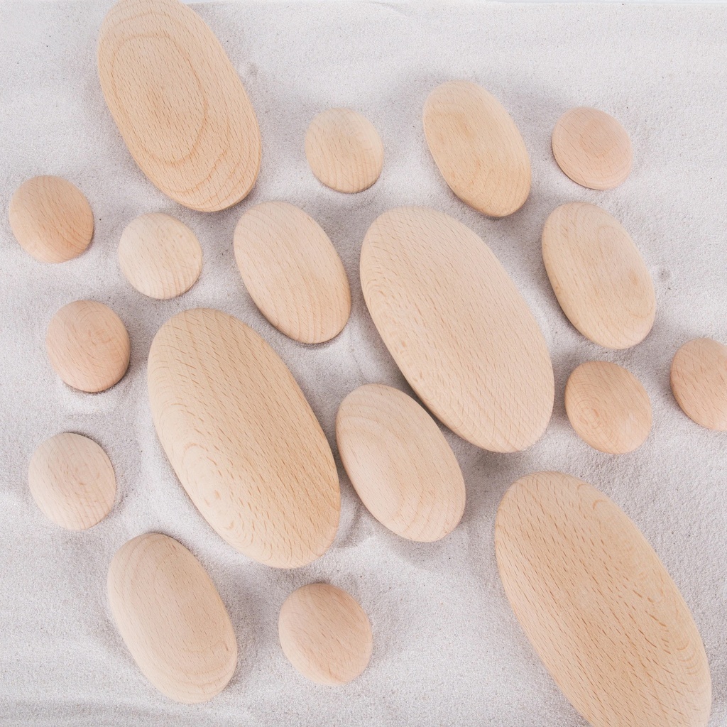 Wood Stackers - River Stones, 20 Pieces