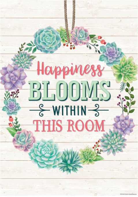 Rustic Bloom Succulents Positive Poster Set