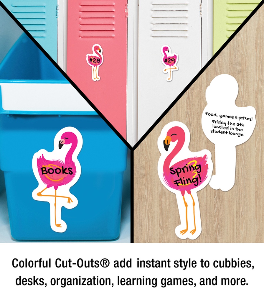 Simply Stylish Flamingos Colorful Cut Outs