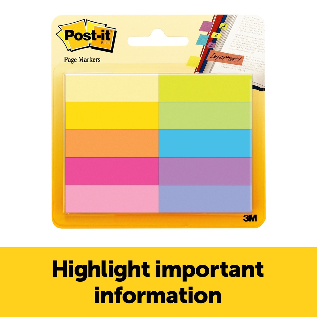 Page Markers, 50 Sheets/Pad, 10 Pads/Pack