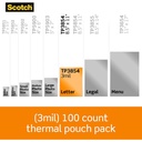 100ct Letter Size Scotch Thermal Laminating Pouches