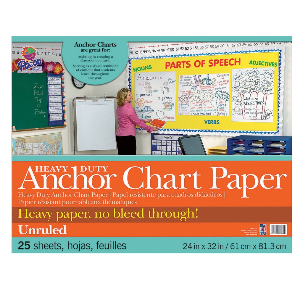 25sht Heavy Duty Anchor Chart Pad Unruled 24 x 32