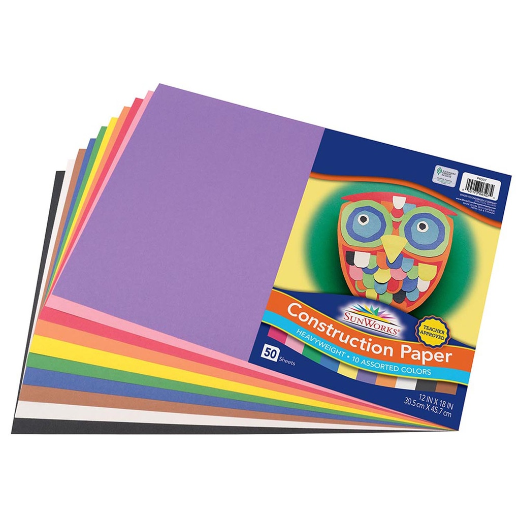 12x18 Assorted Sunworks Construction Paper 50ct Pack