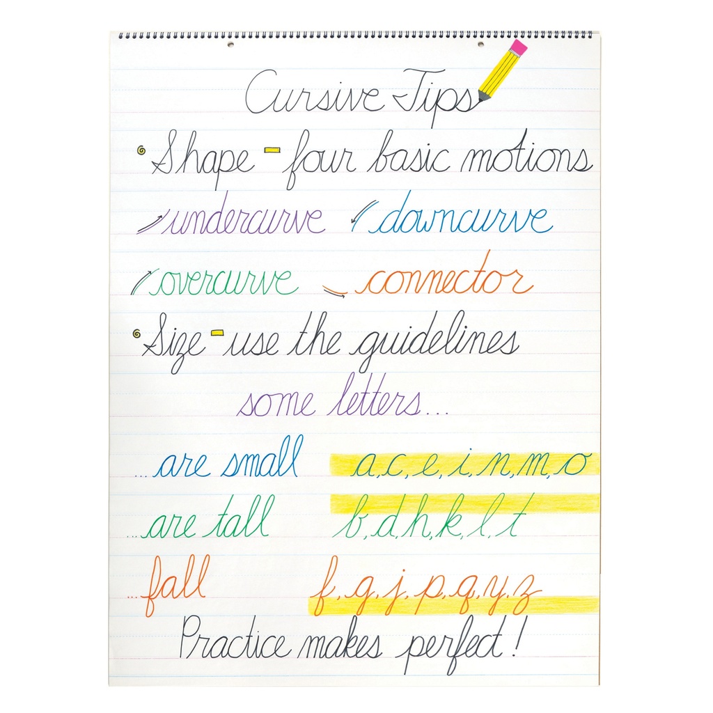 24x32 2in Rule DNealian Cursive Chart Tablet