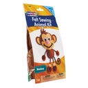 Felt Sewing Animal Kit, Monkey, 6.5" x 10.5" x 1", 6 Kits