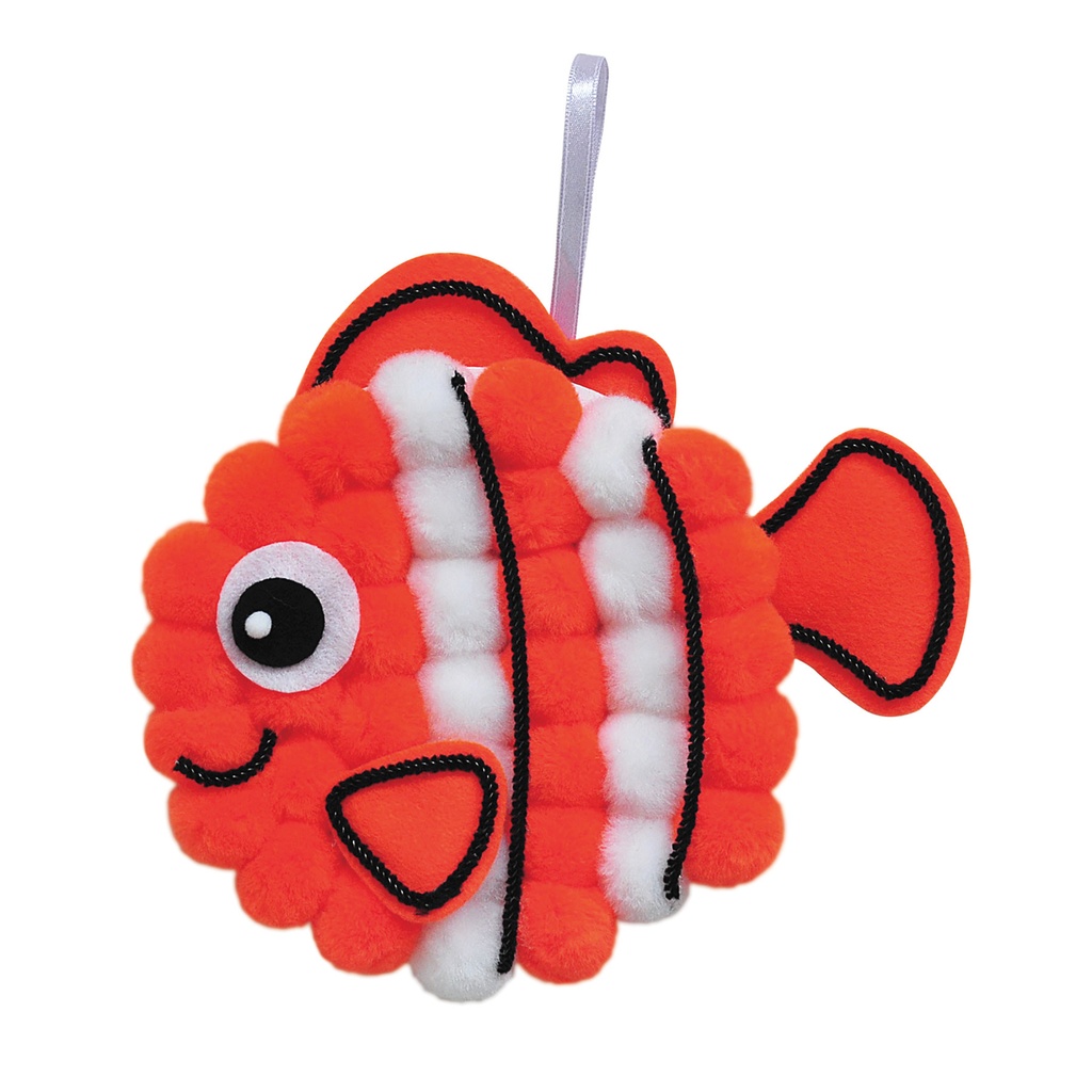Pom Pon Animal Plate Kit, Clownfish, 7.5" x 8" x 1", 6 Kits