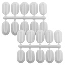 StikkiCLIPS™ Adhesive Clips, White, 20 Per Pack, 6 Packs