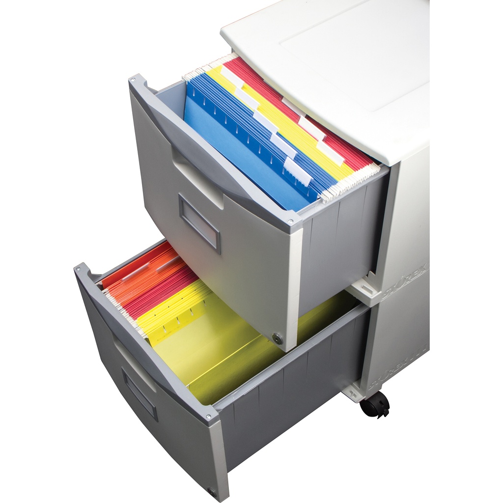 2 Drawer Mobile File Cabinet with Lock Putty