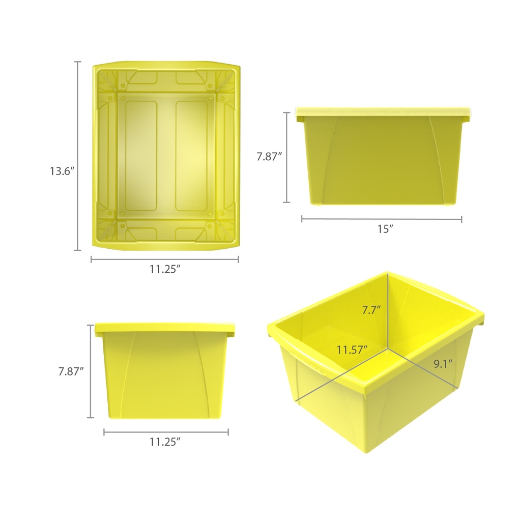 Small Classroom Storage Bin Yellow Each