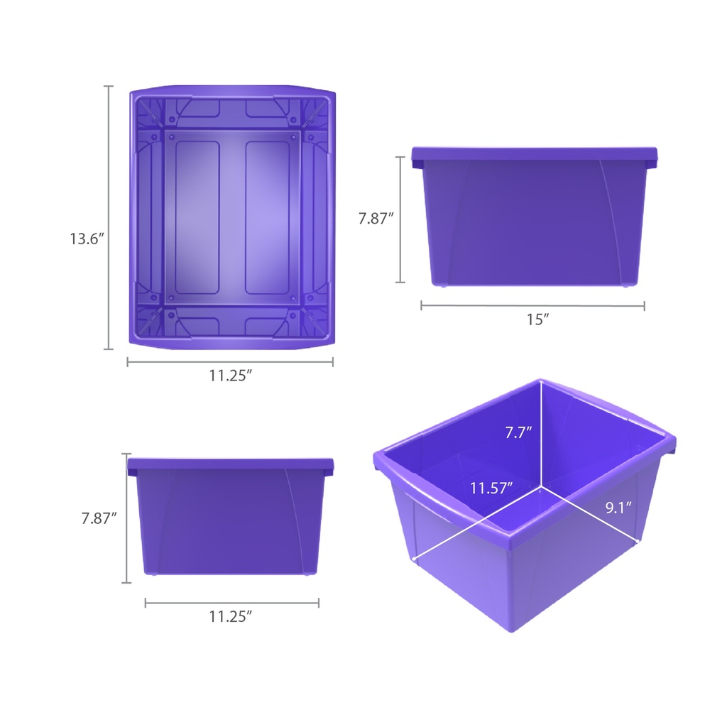 Small Classroom Storage Bin Purple Each