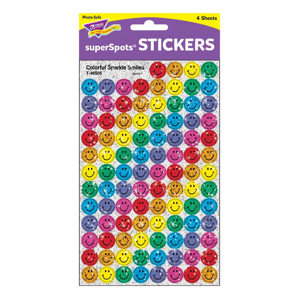 Colorful Smiles Chart Sized Stickers