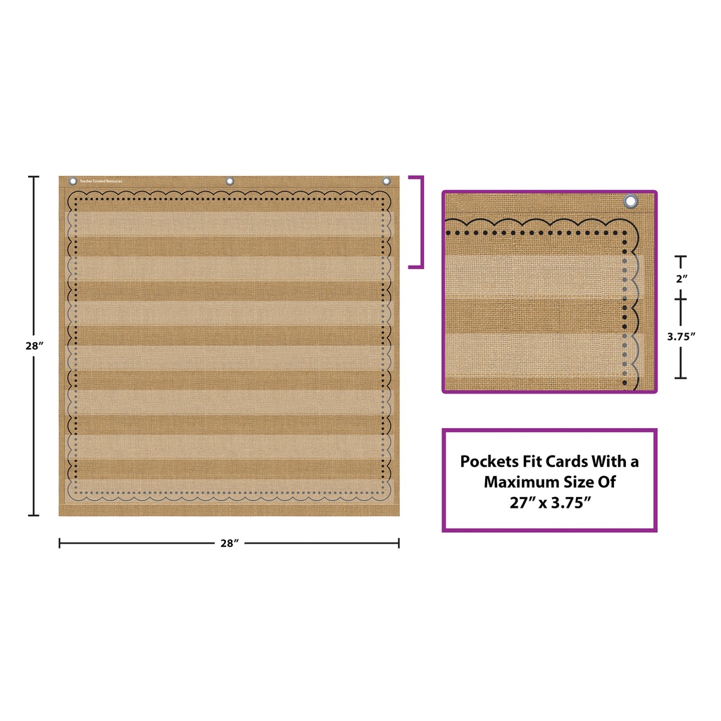 Burlap 7 Pocket Chart