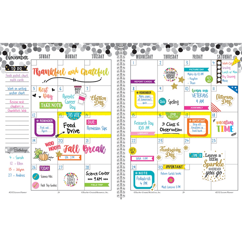 Confetti Lesson Planner