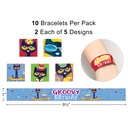 10ct Pete The Cat Groovy Birthday Slap Bracelets