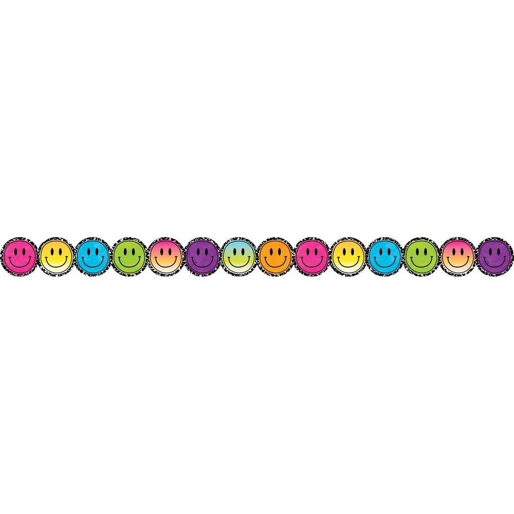 35' Brights 4Ever Smiley Faces Die-Cut Border Trim