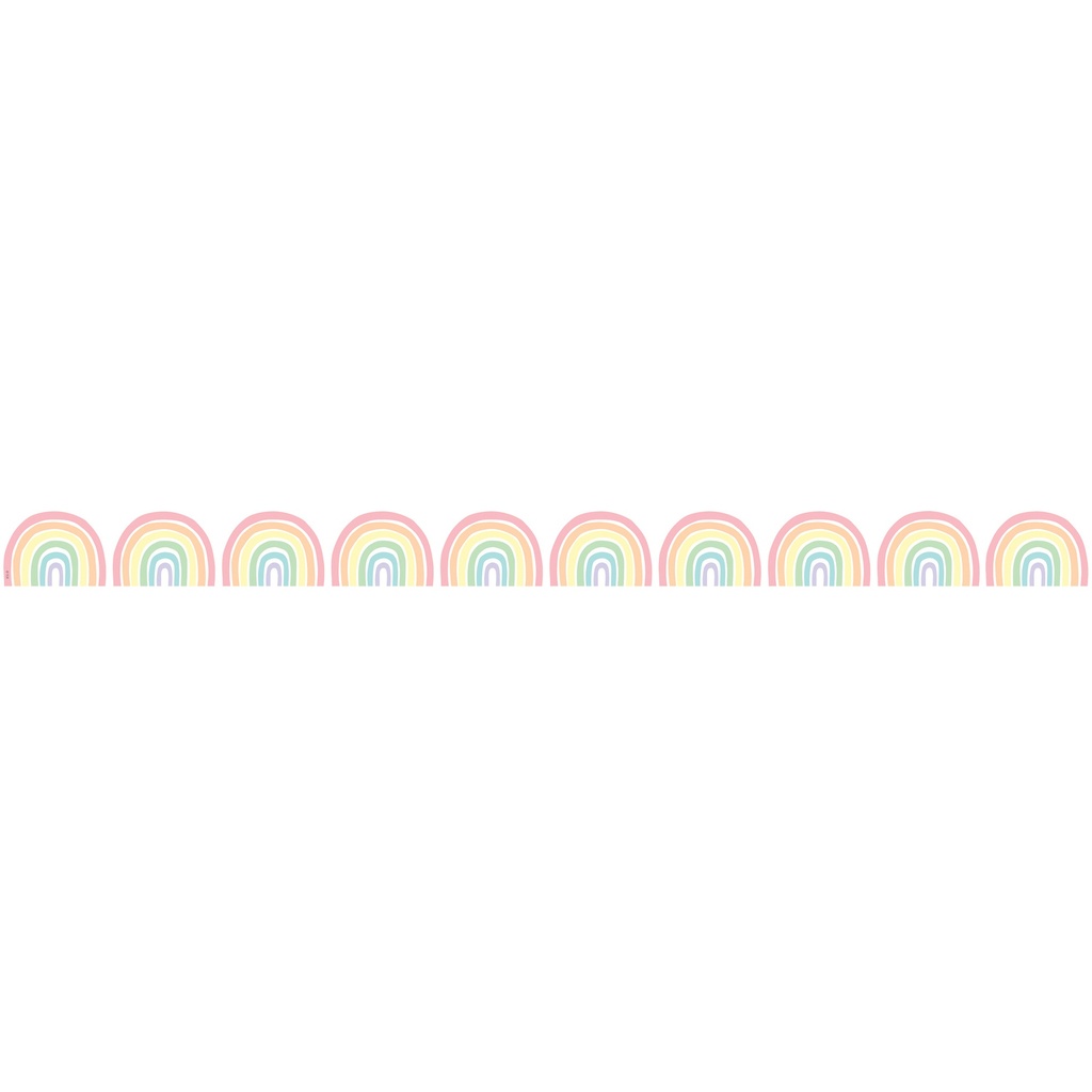 35' Pastel Pop Rainbows Die-Cut Border Trim