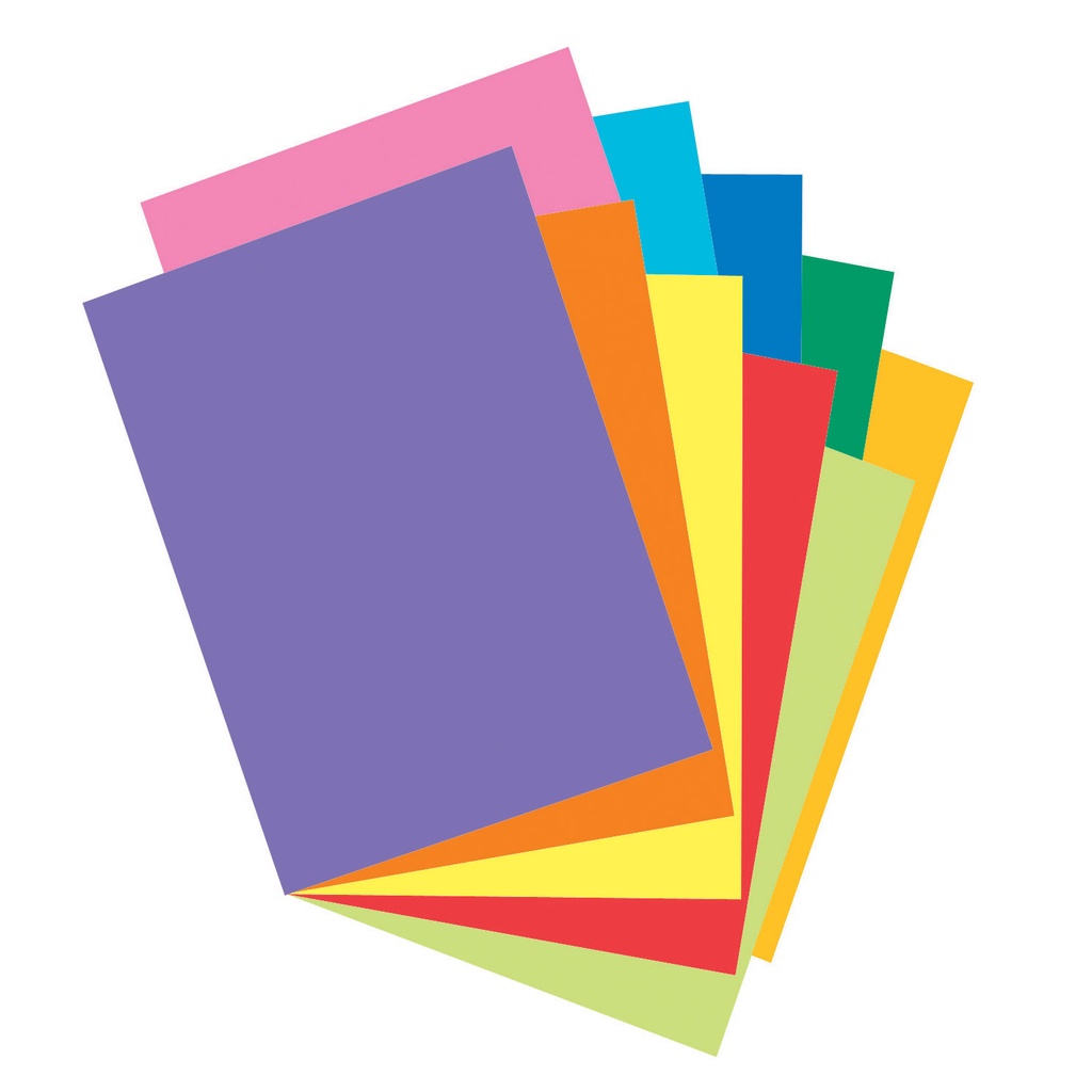 100ct 8.5x11 Assorted 10 Color Card Stock