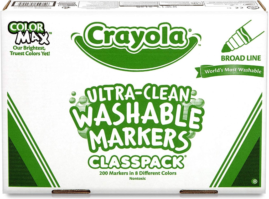 Crayola 200ct Conical Washable Marker Classpack