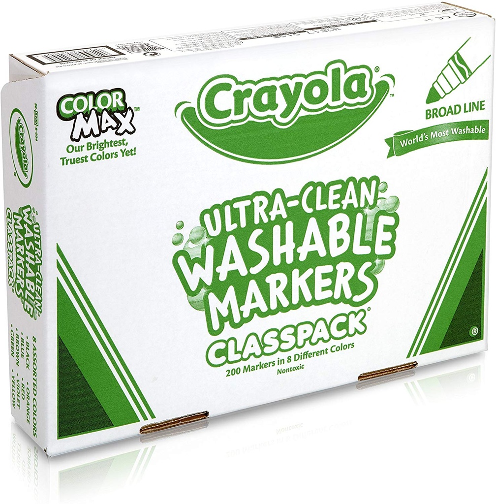 Crayola 200ct Conical Washable Marker Classpack