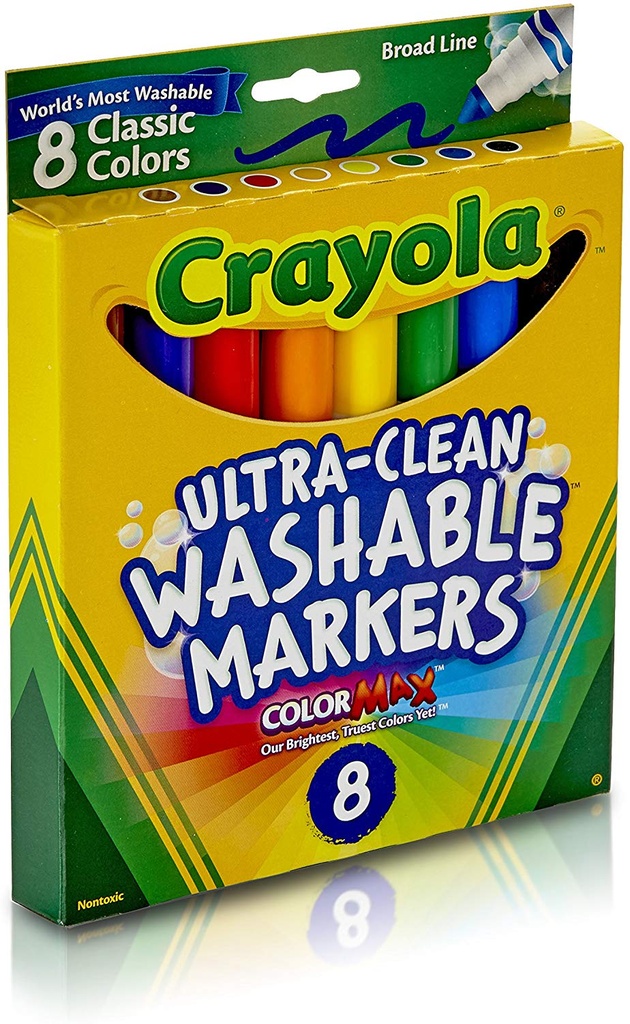 8ct Crayola Washable Markers Classic Colors Cone Tip