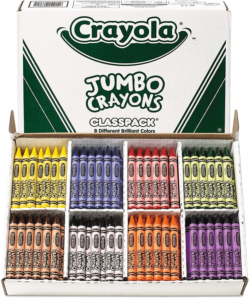 200ct 8 Color Jumbo Crayola Crayon Classpack