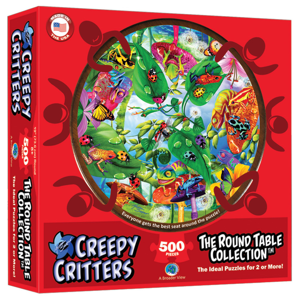 500 Piece Creepy Critters Round Table Puzzle