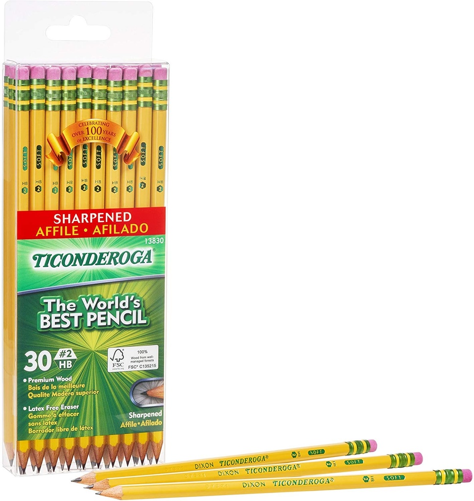 30ct No 2 Ticonderoga Pre Sharpened Pencils