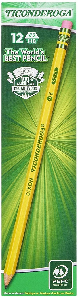 12ct No 2 Ticonderoga Pre Sharpened Pencils