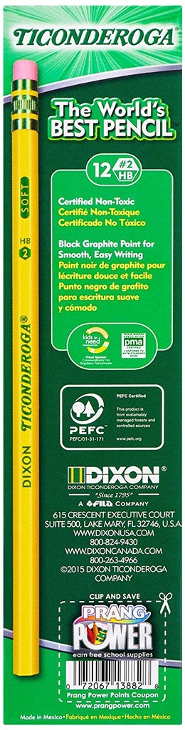 12ct No 2 Ticonderoga Pencils