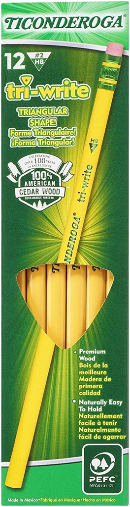 12ct Ticonderoga Tri-Write Triangular Pencils