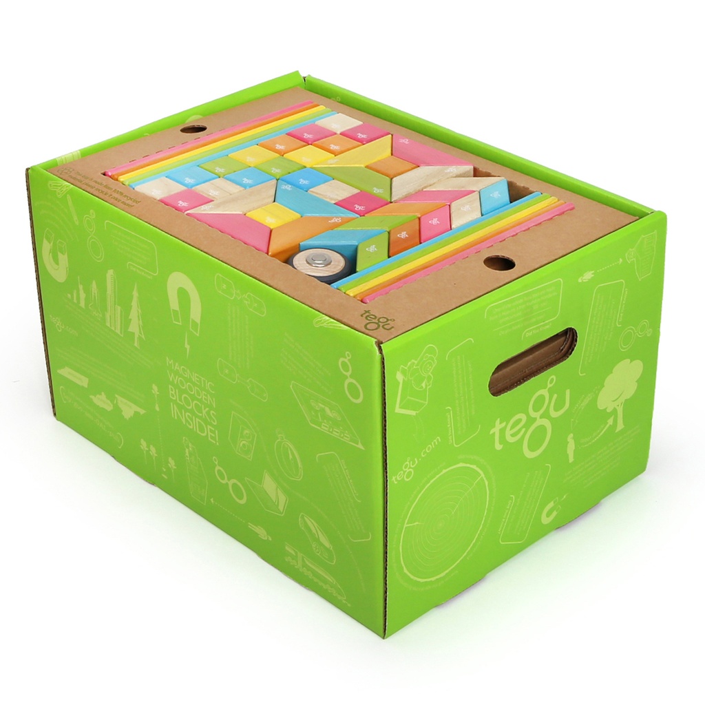 Tints Magnetic Wooden Blocks 240-Piece Classroom Kit