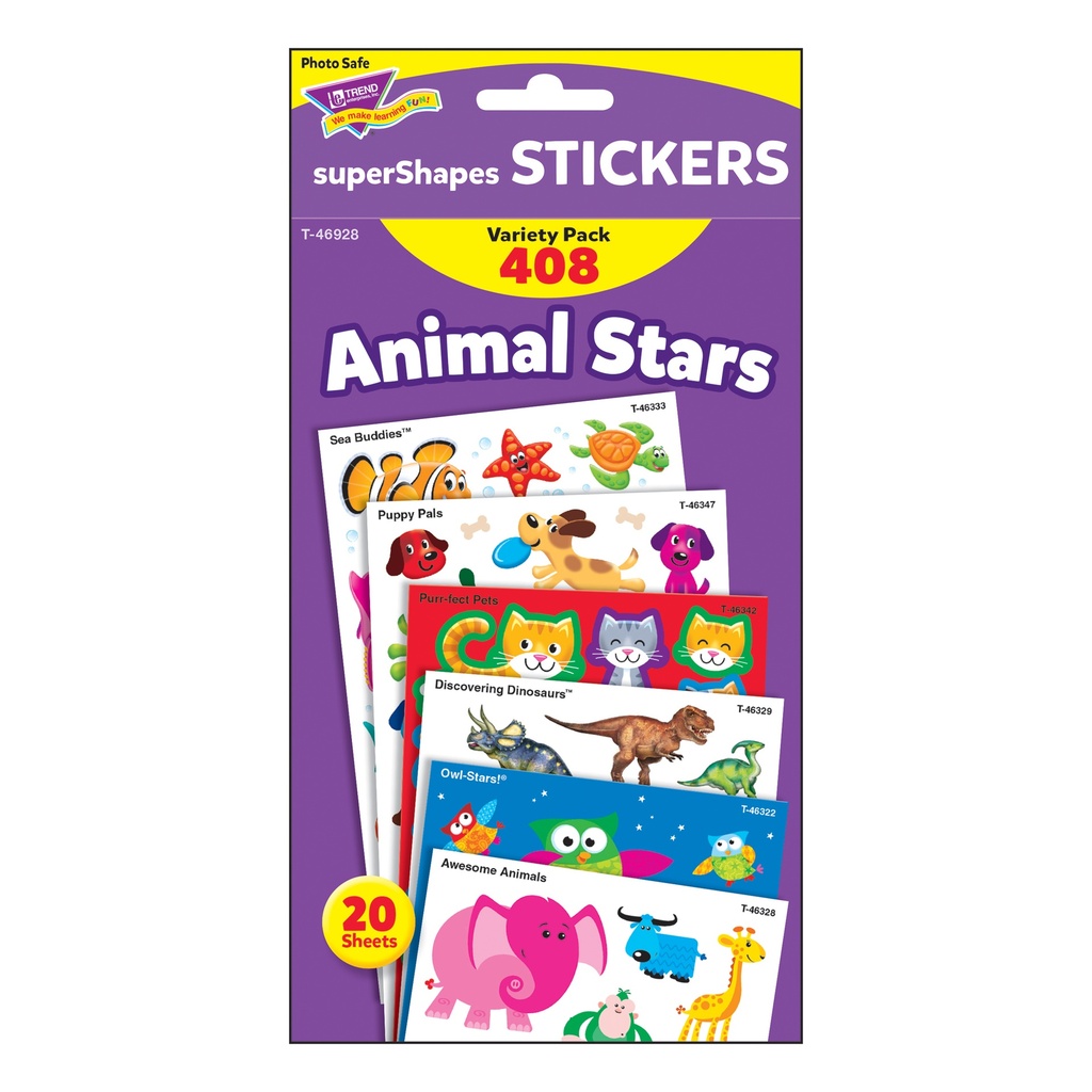 Animal Stars superShapes Stickers Large Variety Pack