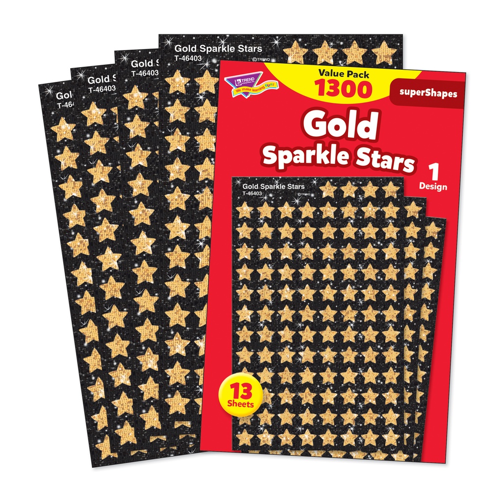 Gold Sparkle Stars superShapes Value Pack