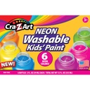 18 Washable Neon Paints in 6 Colors