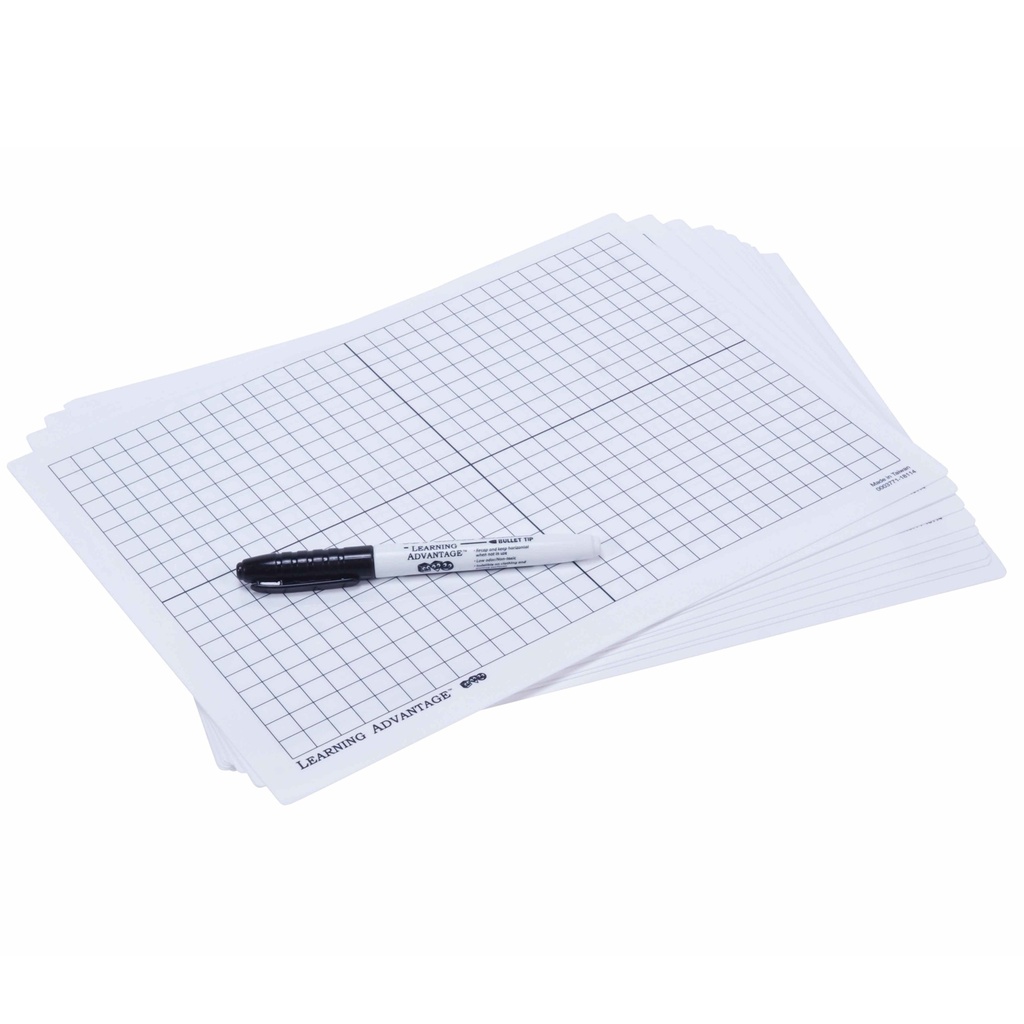 X-Y Axis Dry Erase Grid Boards Set of 10