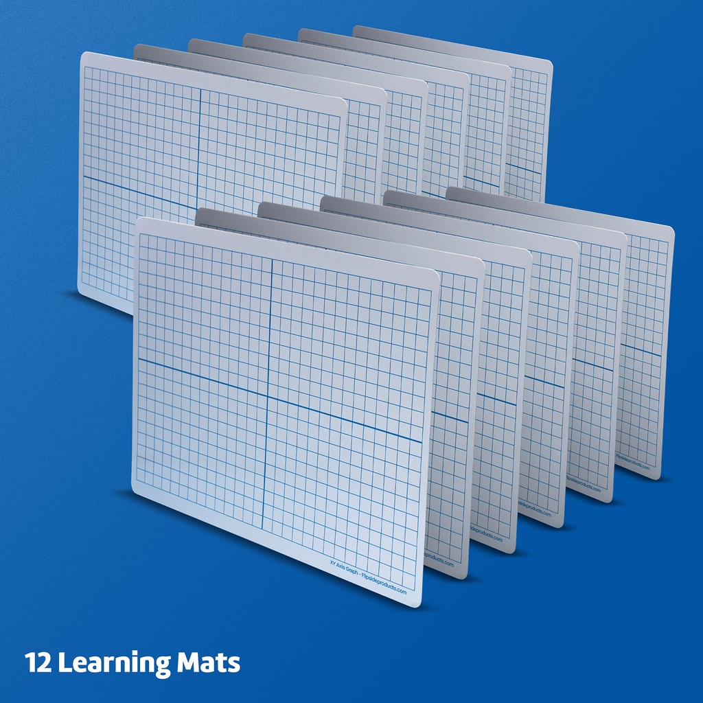 Two-Sided XY Axis/Plain 9" x 12" Magnetic Dry Erase Learning Mas Pack of 12