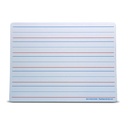 Two-Sided Red & Blue Ruled/Plain 9" x 12" Dry Erase Learning Mats Pack of 24