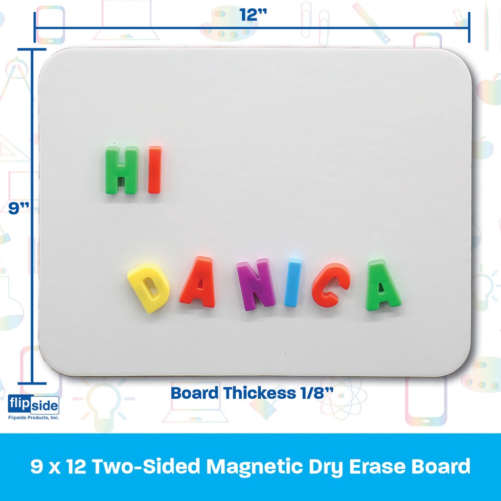 Two-Sided Blank/Blank 9" x 12" Magnetic Dry Erase Boards Pack of 3