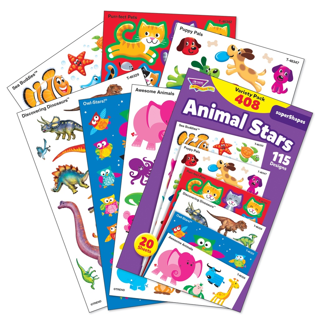 Animal Stars superShapes Stickers Large Variety Pack
