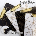 Assorted Geometric Standard Clipboards w/Gold Low Profile Clip Set of 6