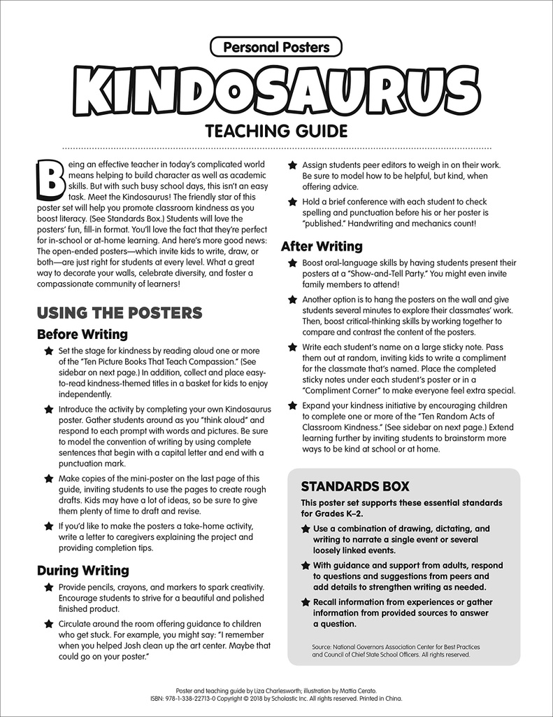 Personal Poster Set Kindosaurus Gr K 2