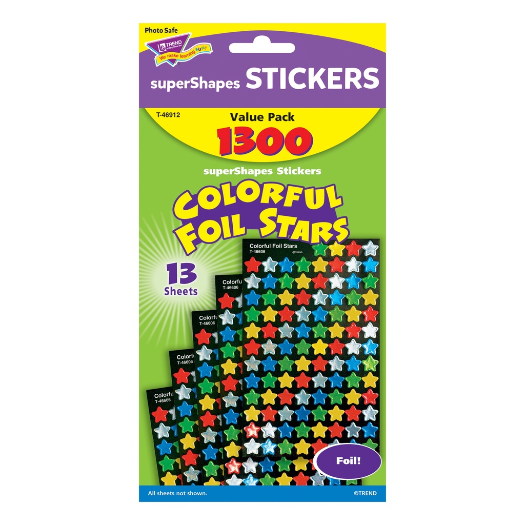 Colorful Foil Stars superShapes Value Pack