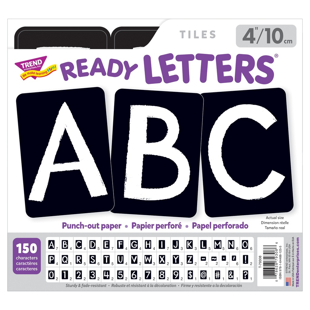 Black 4" Tiles Uppercase Ready Letters®