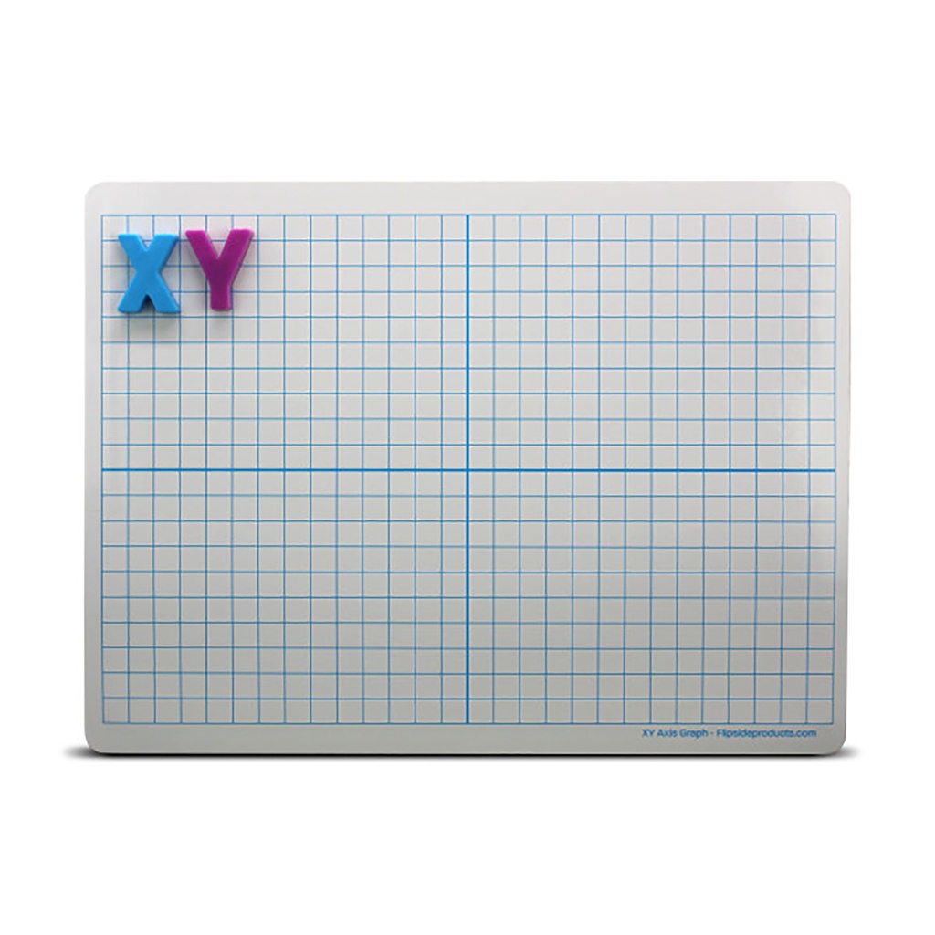 Two-Sided XY Axis/Plain Magnetic 9" x 12" Dry Erase Learning Mats Pack of 48