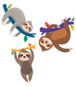 One World Sloths Colorful Cut-Outs - Assorted